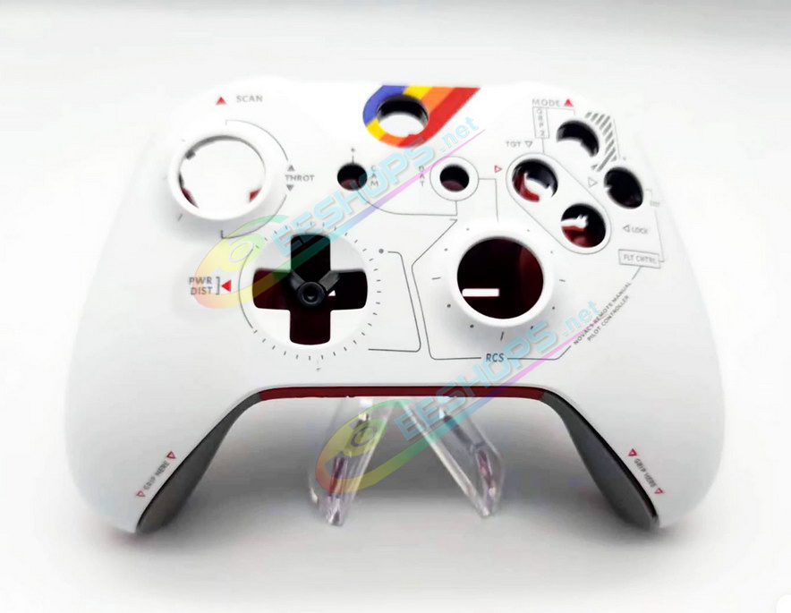 
Cheap Original Xbox One S Controller Extra Housing Shells StarField Limited Full Set Replacement, Best New Microsoft XboxOne 1708 Wireless Controllers, DIY Red / White Outer Enclosure Covers + Buttons + ThumbSticks + Hand Grips + Rubber Pads
