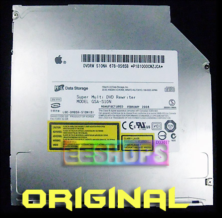 Original Apple MacBook Pro SuperDrive 9.5mm Super Slim 8X DL DVD RW Writer Slot-in IDE Drive HL GSA-S10N