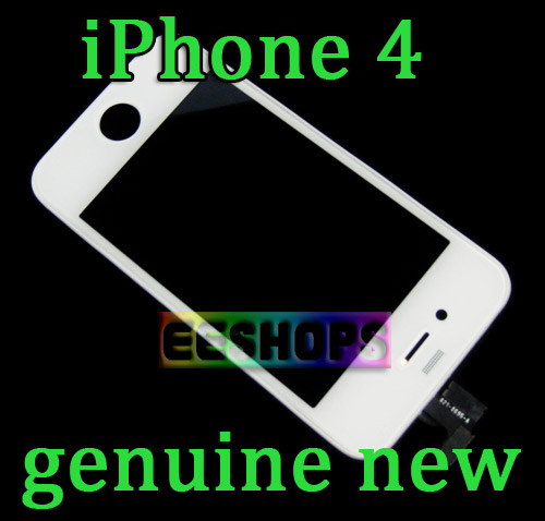 Geniune New Apple iPhone 4 4G LCD Screen Display + Touch Digitizer Complete Assembly Replacement White W/O Bracket