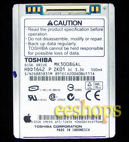 New iPod Video 60GB Hard Drive 1.8" Toshiba MK6008GAH