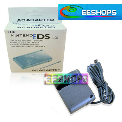 Nintendo DS NDS Lite AC Adapter Two Round Flat Pins