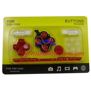 Repair Parts Replacement Buttons for PSP Slim/2000 (Red)