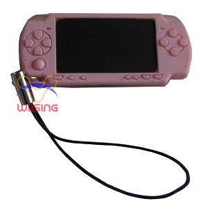 Silicon Decorated pendant-miniature PSP console pink colour