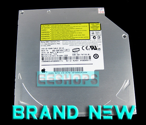 NNew SONY-NEC 8X DL DVD RW CD Burner 12.7mm Slot-in Slim Internal SATA Drive AD-5670S for Apple iMac