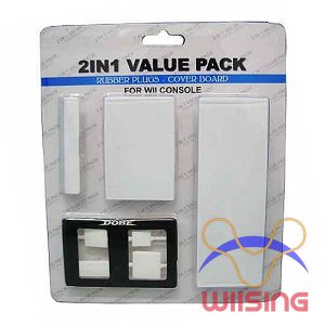 Pack Rubber Plugs Cover Board for Nintendo Wii Console