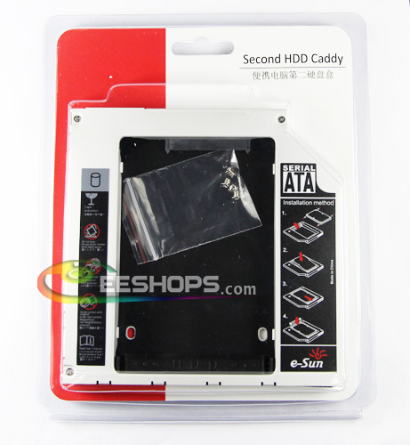 9.5mm Second 2nd Hard Drive Enclosure Case SATA HDD DVD Caddy