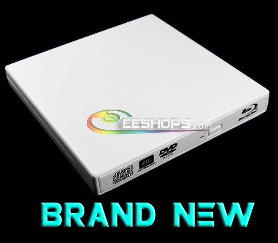 New SONY BC-5500S 3D Blu-Ray Player Combo BD-ROM USB 2.0 External Slim DVD RW Burner Drive White