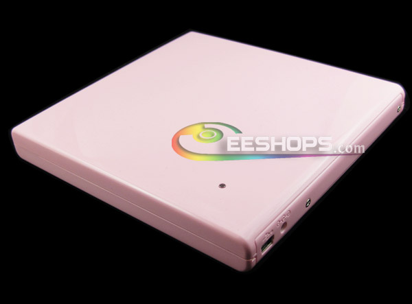 New 8X DVD-RW DL Burner USB 2.0 External Slim Drive Piano Pink