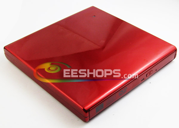 New 8X DVD-RW DL Burner USB 2.0 External Slim Drive Piano Red