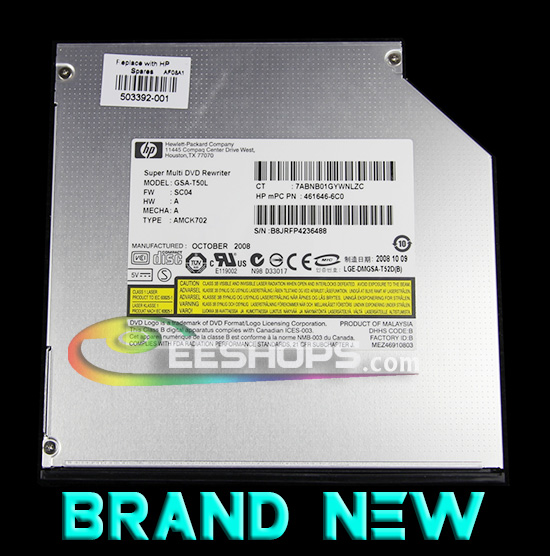 New HL GSA-T50L Super Multi 8X DL DVD RW CD Burner Rewriter 12.7mm Slim Tray-Loading Internal SATA Drive Lightscribe