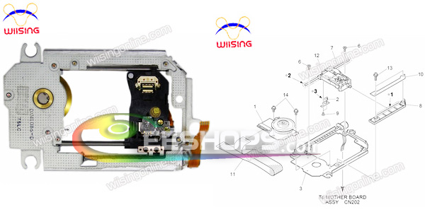 Pioneer CDJ-100s 500S 700S DVD Player Laser Lens Optical Pickup DXM1085-D Mechanism Assembly DWY1069 DWY-1069 Replacement Repair Part