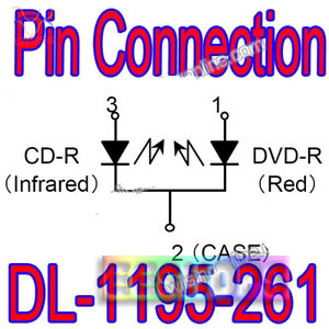 Sanyo DL-1195-261 Two Wavelength Laser Diode 90mW 658nm / 100mw 786nm for DVD+R/RW DVD-R/RW DVD CD-R CD-RW