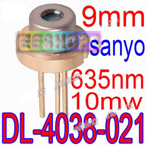 Sanyo DL-4038-021 Laser Diode 635nm 10mw 9MM High Power AlGaInP Laser Diode